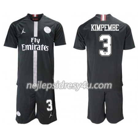 Fotbalový Dres Paris Saint-Germain Kimpembe 3 Jodan Černá Dětské Alternativní 2018/19